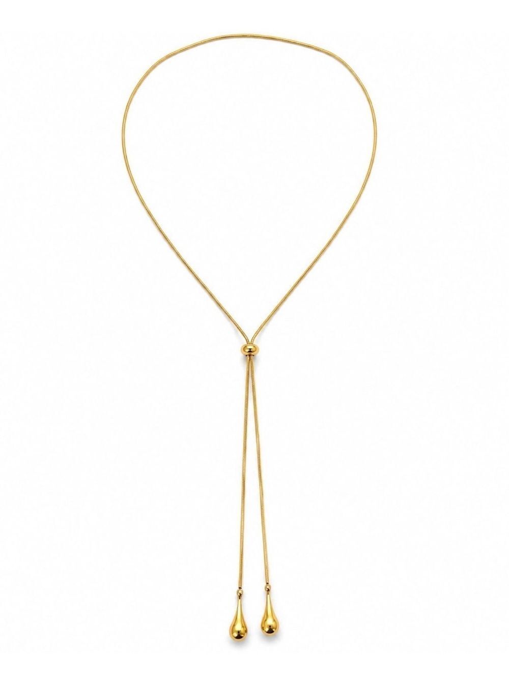 Gold Teardrop Bolo Necklace - MM-01612
